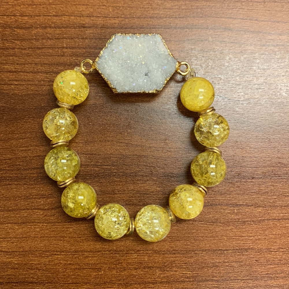 Hand made Yellow Bead Bracelet
